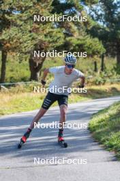 16.09.2023, Font-Romeu, France (FRA): Mathis Desloges (FRA) - Cross-Country training, Font-Romeu (FRA). www.nordicfocus.com. © Authamayou/NordicFocus. Every downloaded picture is fee-liable.
