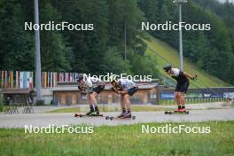24.06.2023, Ruhpolding, Germany (GER): Albert Kuchler (GER), Lucas Boegl (GER), Anian Sossau (GER), (l-r) - Cross-Country summer training, Ruhpolding (GER). www.nordicfocus.com. © Reiter/NordicFocus. Every downloaded picture is fee-liable.