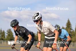 27.09.2023, Oberhof, Germany (GER): Pierrick Cottier (SUI), Antonin Savary (SUI), (l-r) - Cross-Country training, Oberhof (GER). www.nordicfocus.com. © Reichert/NordicFocus. Every downloaded picture is fee-liable.