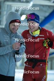 27.09.2023, Oberhof, Germany (GER): Erik Braten (NOR), Antonin Savary (SUI), (l-r) - Cross-Country training, Oberhof (GER). www.nordicfocus.com. © Reichert/NordicFocus. Every downloaded picture is fee-liable.