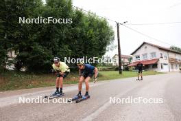 26.07.2023, Premanon, France (FRA): Maurice Manificat (FRA), Clement Parisse (FRA), (l-r) - Cross-Country summer training, Premanon (FRA). www.nordicfocus.com. © Manzoni/NordicFocus. Every downloaded picture is fee-liable.