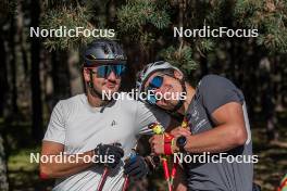 13.09.2023, Font-Romeu, France (FRA): Jules Chappaz (FRA), Théo Schely (FRA), (l-r) - Cross-Country training, Font-Romeu (FRA). www.nordicfocus.com. © Authamayou/NordicFocus. Every downloaded picture is fee-liable.