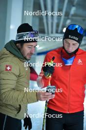 27.09.2023, Oberhof, Germany (GER): Francois Faivre (FRA), Valerio Grond (SUI), (l-r) - Cross-Country training, Oberhof (GER). www.nordicfocus.com. © Reichert/NordicFocus. Every downloaded picture is fee-liable.
