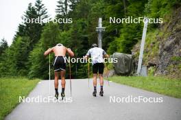 24.06.2023, Ruhpolding, Germany (GER): Jakob Walther (GER), Lucas Boegl (GER), (l-r) - Cross-Country summer training, Ruhpolding (GER). www.nordicfocus.com. © Reiter/NordicFocus. Every downloaded picture is fee-liable.