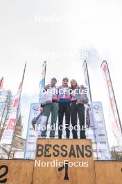01.04.2023, Bessans, France (FRA): Rosalie  Odile (FRA), Anouchka  Neuville (FRA), Gaetane  Breniaux (FRA), (l-r)  - French Championships cross-country, mass, Bessans (FRA). www.nordicfocus.com. © Authamayou/NordicFocus. Every downloaded picture is fee-liable.