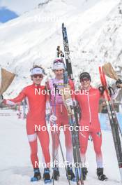 01.04.2023, Bessans, France (FRA): Mathieu  Blanc (FRA), Charly  Deuffic (FRA), Basile  Bunoz (FRA), (l-r)  - French Championships cross-country, mass, Bessans (FRA). www.nordicfocus.com. © Authamayou/NordicFocus. Every downloaded picture is fee-liable.