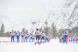 01.04.2023, Bessans, France (FRA): Coralie  Bentz (FRA), Juliette  Ducordeau (FRA), Melissa  Gal (FRA), (l-r)  - French Championships cross-country, mass, Bessans (FRA). www.nordicfocus.com. © Authamayou/NordicFocus. Every downloaded picture is fee-liable.