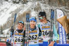 01.04.2023, Bessans, France (FRA): Angelina  Charlet (FRA), Annette  Coupat (FRA), Noelie  Vittoz (FRA), (l-r)  - French Championships cross-country, mass, Bessans (FRA). www.nordicfocus.com. © Authamayou/NordicFocus. Every downloaded picture is fee-liable.