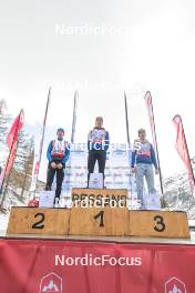 01.04.2023, Bessans, France (FRA): Romain  Vaxelaire (FRA), Quentin  Lespine (FRA), Lino  Deloche (FRA), (l-r)  - French Championships cross-country, mass, Bessans (FRA). www.nordicfocus.com. © Authamayou/NordicFocus. Every downloaded picture is fee-liable.