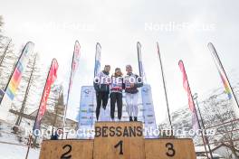 01.04.2023, Bessans, France (FRA): Juliette  Ducordeau (FRA), Emilie  Bulle (FRA), Maelle  Veyre (FRA), (l-r)  - French Championships cross-country, mass, Bessans (FRA). www.nordicfocus.com. © Authamayou/NordicFocus. Every downloaded picture is fee-liable.
