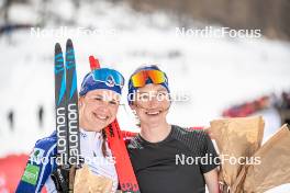 01.04.2023, Bessans, France (FRA): Eve Ondine  Duchaufour (FRA), Maelle  Veyre (FRA), (l-r)  - French Championships cross-country, mass, Bessans (FRA). www.nordicfocus.com. © Authamayou/NordicFocus. Every downloaded picture is fee-liable.