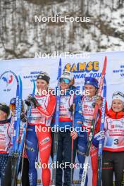 02.04.2023, Bessans, France (FRA): Melissa Gal (FRA), Margot Tirloy (FRA), France Pignot (FRA), (l-r)  - French Championships cross-country, relay, Bessans (FRA). www.nordicfocus.com. © Authamayou/NordicFocus. Every downloaded picture is fee-liable.