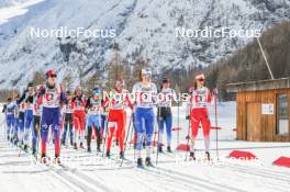 02.04.2023, Bessans, France (FRA): Agathe Margreither (FRA), Margot Tirloy (FRA), Lily Dode (FRA), (l-r)  - French Championships cross-country, relay, Bessans (FRA). www.nordicfocus.com. © Authamayou/NordicFocus. Every downloaded picture is fee-liable.