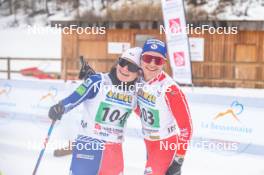 31.03.2023, Bessans, France (FRA): France  Pignot (Fra), Julie  Marciniak (Fra), (l-r)  - French Championships cross-country, sprint, Bessans (FRA). www.nordicfocus.com. © Authamayou/NordicFocus. Every downloaded picture is fee-liable.