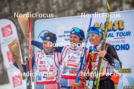 31.03.2023, Bessans, France (FRA): Lina  Levet (Fra), Margot  Tirloy (Fra), Laila  Billet (Fra), (l-r)  - French Championships cross-country, sprint, Bessans (FRA). www.nordicfocus.com. © Authamayou/NordicFocus. Every downloaded picture is fee-liable.