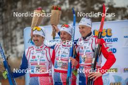 31.03.2023, Bessans, France (FRA): Mathieu  Blanc (Fra), Ivan  Essonnier (Fra), Felix  Caillot (Fra), (l-r)  - French Championships cross-country, sprint, Bessans (FRA). www.nordicfocus.com. © Authamayou/NordicFocus. Every downloaded picture is fee-liable.
