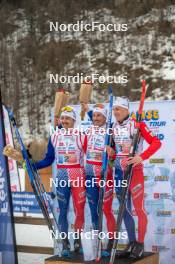 31.03.2023, Bessans, France (FRA): Mathieu  Blanc (Fra), Ivan  Essonnier (Fra), Felix  Caillot (Fra), (l-r)  - French Championships cross-country, sprint, Bessans (FRA). www.nordicfocus.com. © Authamayou/NordicFocus. Every downloaded picture is fee-liable.