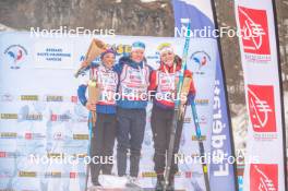 31.03.2023, Bessans, France (FRA): Lina  Levet (Fra), Margot  Tirloy (Fra), Luce  Maillot (Fra), (l-r)  - French Championships cross-country, sprint, Bessans (FRA). www.nordicfocus.com. © Authamayou/NordicFocus. Every downloaded picture is fee-liable.