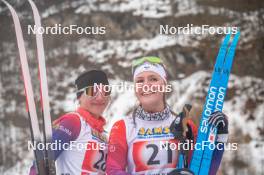 31.03.2023, Bessans, France (FRA): Laila  Billet (Fra), Marguerite  Couval (Fra), (l-r)  - French Championships cross-country, sprint, Bessans (FRA). www.nordicfocus.com. © Authamayou/NordicFocus. Every downloaded picture is fee-liable.