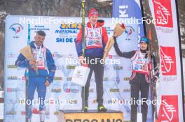 31.03.2023, Bessans, France (FRA): Nicolas  Brochant (Fra), Joachim  Bunod (Fra), Gaspard  Cottaz (Fra), (l-r)  - French Championships cross-country, sprint, Bessans (FRA). www.nordicfocus.com. © Authamayou/NordicFocus. Every downloaded picture is fee-liable.