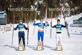 22.02.2023, Planica, Slovenia (SLO): Spartak Voskanyan (ARM), Albert Jonsson (ISL), Manex Silva (BRA), (l-r) - FIS nordic world ski championships cross-country, 10km men, Planica (SLO). www.nordicfocus.com. © Modica/NordicFocus. Every downloaded picture is fee-liable.
