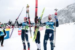 01.03.2023, Planica, Slovenia (SLO): Harald Oestberg Amundsen (NOR), Simen Hegstad Krueger (NOR), Hans Christer Holund (NOR), (l-r)  - FIS nordic world ski championships cross-country, 15km men, Planica (SLO). www.nordicfocus.com. © Modica/NordicFocus. Every downloaded picture is fee-liable.