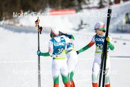 22.02.2023, Planica, Slovenia (SLO): Farnoosh Shemshaki (IRI), Samaneh Beyrami Baher (IRI), Sahel Tir (IRI), (l-r)  - FIS nordic world ski championships cross-country, 5km women, Planica (SLO). www.nordicfocus.com. © Modica/NordicFocus. Every downloaded picture is fee-liable.