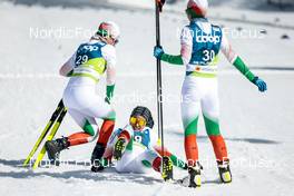 22.02.2023, Planica, Slovenia (SLO): Sahel Tir (IRI), Samaneh Beyrami Baher (IRI), Farnoosh Shemshaki (IRI), (l-r)  - FIS nordic world ski championships cross-country, 5km women, Planica (SLO). www.nordicfocus.com. © Modica/NordicFocus. Every downloaded picture is fee-liable.