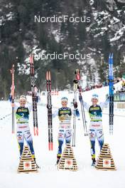 23.02.2023, Planica, Slovenia (SLO): Emma Ribom (SWE), Jonna Sundling (SWE), Maja Dahlqvist (SWE), (l-r)  - FIS nordic world ski championships cross-country, individual sprint, Planica (SLO). www.nordicfocus.com. © Modica/NordicFocus. Every downloaded picture is fee-liable.