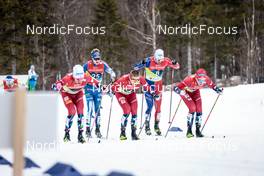 23.02.2023, Planica, Slovenia (SLO): Johannes Hoesflot Klaebo (NOR), Ville Ahonen (FIN), Erik Valnes (NOR), Lucas Chanavat (FRA), Even Northug (NOR), (l-r)  - FIS nordic world ski championships cross-country, individual sprint, Planica (SLO). www.nordicfocus.com. © Modica/NordicFocus. Every downloaded picture is fee-liable.