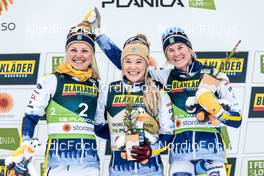 23.02.2023, Planica, Slovenia (SLO): Emma Ribom (SWE), Jonna Sundling (SWE), Maja Dahlqvist (SWE), (l-r) - FIS nordic world ski championships cross-country, individual sprint, Planica (SLO). www.nordicfocus.com. © Modica/NordicFocus. Every downloaded picture is fee-liable.