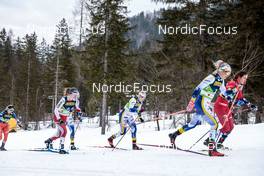 23.02.2023, Planica, Slovenia (SLO): Nadine Faehndrich (SUI), Jonna Sundling (SWE), Emma Ribom (SWE), Kristine Stavaas Skistad (NOR), (l-r)  - FIS nordic world ski championships cross-country, individual sprint, Planica (SLO). www.nordicfocus.com. © Modica/NordicFocus. Every downloaded picture is fee-liable.