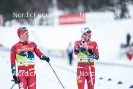 23.02.2023, Planica, Slovenia (SLO): Paal Golberg (NOR), Johannes Hoesflot Klaebo (NOR), (l-r)  - FIS nordic world ski championships cross-country, individual sprint, Planica (SLO). www.nordicfocus.com. © Modica/NordicFocus. Every downloaded picture is fee-liable.