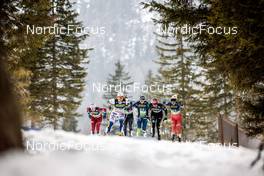 23.02.2023, Planica, Slovenia (SLO): Lotta Udnes Weng (NOR), Johanna Hagstroem (SWE), Eva Urevc (SLO), Laura Gimmler (GER), Tereza Beranova (CZE), (l-r)  - FIS nordic world ski championships cross-country, individual sprint, Planica (SLO). www.nordicfocus.com. © Modica/NordicFocus. Every downloaded picture is fee-liable.