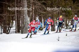 23.02.2023, Planica, Slovenia (SLO): Even Northug (NOR), Federico Pellegrino (ITA), Richard Jouve (FRA), Janosch Brugger (GER), Calle Halfvarsson (SWE), (l-r)  - FIS nordic world ski championships cross-country, individual sprint, Planica (SLO). www.nordicfocus.com. © Modica/NordicFocus. Every downloaded picture is fee-liable.