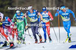 05.03.2023, Planica, Slovenia (SLO): Gus Schumacher (USA), Giandomenico Salvadori (ITA), (l-r)  - FIS nordic world ski championships cross-country, mass men, Planica (SLO). www.nordicfocus.com. © Thibaut/NordicFocus. Every downloaded picture is fee-liable.