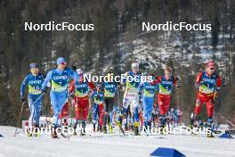 05.03.2023, Planica, Slovenia (SLO): Iivo Niskanen (FIN), Johannes Hoesflot Klaebo (NOR), Ireneu Esteve Altimiras (AND), William Poromaa (SWE), Martin Loewstroem Nyenget (NOR), Didrik Toenseth (NOR), (l-r)  - FIS nordic world ski championships cross-country, mass men, Planica (SLO). www.nordicfocus.com. © Modica/NordicFocus. Every downloaded picture is fee-liable.