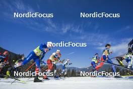 05.03.2023, Planica, Slovenia (SLO): Snorri Eythor Einarsson (ISL), Mika Vermeulen (AUT), Antoine Cyr (CAN), Jens Burman (SWE), (l-r)  - FIS nordic world ski championships cross-country, mass men, Planica (SLO). www.nordicfocus.com. © Thibaut/NordicFocus. Every downloaded picture is fee-liable.