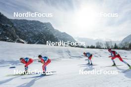 05.03.2023, Planica, Slovenia (SLO): Martin Loewstroem Nyenget (NOR), Clement Parisse (FRA), Antoine Cyr (CAN), Emil Iversen (NOR), (l-r)  - FIS nordic world ski championships cross-country, mass men, Planica (SLO). www.nordicfocus.com. © Modica/NordicFocus. Every downloaded picture is fee-liable.