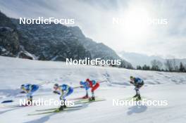 05.03.2023, Planica, Slovenia (SLO): Calle Halfvarsson (SWE), Jens Burman (SWE), Federico Pellegrino (ITA), Didrik Toenseth (NOR), Ireneu Esteve Altimiras (AND), (l-r)  - FIS nordic world ski championships cross-country, mass men, Planica (SLO). www.nordicfocus.com. © Modica/NordicFocus. Every downloaded picture is fee-liable.