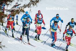 05.03.2023, Planica, Slovenia (SLO): Scott Patterson (USA), Dietmar Noeckler (ITA), Johannes Hoesflot Klaebo (NOR), Francesco De Fabiani (ITA), (l-r)  - FIS nordic world ski championships cross-country, mass men, Planica (SLO). www.nordicfocus.com. © Modica/NordicFocus. Every downloaded picture is fee-liable.