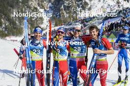 05.03.2023, Planica, Slovenia (SLO): Maurice Manificat (FRA), Hugo Lapalus (FRA), Theo Schely (FRA), Clement Parisse (FRA), (l-r)  - FIS nordic world ski championships cross-country, mass men, Planica (SLO). www.nordicfocus.com. © Thibaut/NordicFocus. Every downloaded picture is fee-liable.