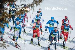 05.03.2023, Planica, Slovenia (SLO): Calle Halfvarsson (SWE), Iivo Niskanen (FIN), William Poromaa (SWE), Emil Iversen (NOR), Dietmar Noeckler (ITA), Didrik Toenseth (NOR), Johannes Hoesflot Klaebo (NOR), (l-r)  - FIS nordic world ski championships cross-country, mass men, Planica (SLO). www.nordicfocus.com. © Modica/NordicFocus. Every downloaded picture is fee-liable.