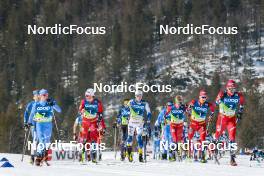 05.03.2023, Planica, Slovenia (SLO): Federico Pellegrino (ITA), Johannes Hoesflot Klaebo (NOR), William Poromaa (SWE), Martin Loewstroem Nyenget (NOR), Didrik Toenseth (NOR), (l-r)  - FIS nordic world ski championships cross-country, mass men, Planica (SLO). www.nordicfocus.com. © Modica/NordicFocus. Every downloaded picture is fee-liable.