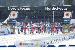05.03.2023, Planica, Slovenia (SLO): William Poromaa (SWE), Paal Golberg (NOR), Johannes Hoesflot Klaebo (NOR), Andrew Musgrave (GBR), Didrik Toenseth (NOR), Federico Pellegrino (ITA), Martin Loewstroem Nyenget (NOR), Hugo Lapalus (FRA), Scott Patterson (USA), (l-r)  - FIS nordic world ski championships cross-country, mass men, Planica (SLO). www.nordicfocus.com. © Thibaut/NordicFocus. Every downloaded picture is fee-liable.