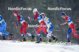 05.03.2023, Planica, Slovenia (SLO): Didrik Toenseth (NOR), Johannes Hoesflot Klaebo (NOR), Hugo Lapalus (FRA), (l-r)  - FIS nordic world ski championships cross-country, mass men, Planica (SLO). www.nordicfocus.com. © Thibaut/NordicFocus. Every downloaded picture is fee-liable.