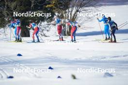 05.03.2023, Planica, Slovenia (SLO): Naoto Baba (JPN), Clement Parisse (FRA), Mika Vermeulen (AUT), Theo Schely (FRA), Giandomenico Salvadori (ITA), David Norris (USA), (l-r)  - FIS nordic world ski championships cross-country, mass men, Planica (SLO). www.nordicfocus.com. © Thibaut/NordicFocus. Every downloaded picture is fee-liable.