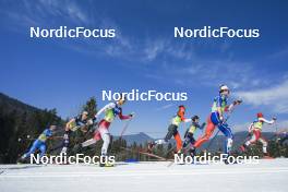 05.03.2023, Planica, Slovenia (SLO): Gus Schumacher (USA), Ryo Hirose (JPN), Olivier Leveille (CAN), David Norris (USA), Theo Schely (FRA), (l-r)  - FIS nordic world ski championships cross-country, mass men, Planica (SLO). www.nordicfocus.com. © Thibaut/NordicFocus. Every downloaded picture is fee-liable.