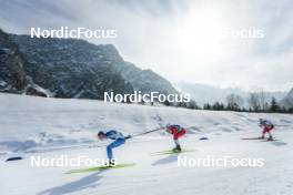 05.03.2023, Planica, Slovenia (SLO): Perttu Hyvarinen (FIN), Johannes Hoesflot Klaebo (NOR), Mika Vermeulen (AUT), (l-r)  - FIS nordic world ski championships cross-country, mass men, Planica (SLO). www.nordicfocus.com. © Modica/NordicFocus. Every downloaded picture is fee-liable.