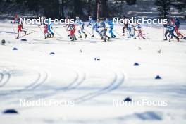 05.03.2023, Planica, Slovenia (SLO): Paal Golberg (NOR), Johannes Hoesflot Klaebo (NOR), Federico Pellegrino (ITA), Didrik Toenseth (NOR), Martin Loewstroem Nyenget (NOR), William Poromaa (SWE), Andrew Musgrave (GBR), Ireneu Esteve Altimiras (AND), Francesco De Fabiani (ITA), Calle Halfvarsson (SWE), (l-r)  - FIS nordic world ski championships cross-country, mass men, Planica (SLO). www.nordicfocus.com. © Thibaut/NordicFocus. Every downloaded picture is fee-liable.